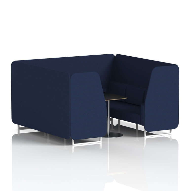 Brixworth Booth With White Legs And Black Table In Single Tone