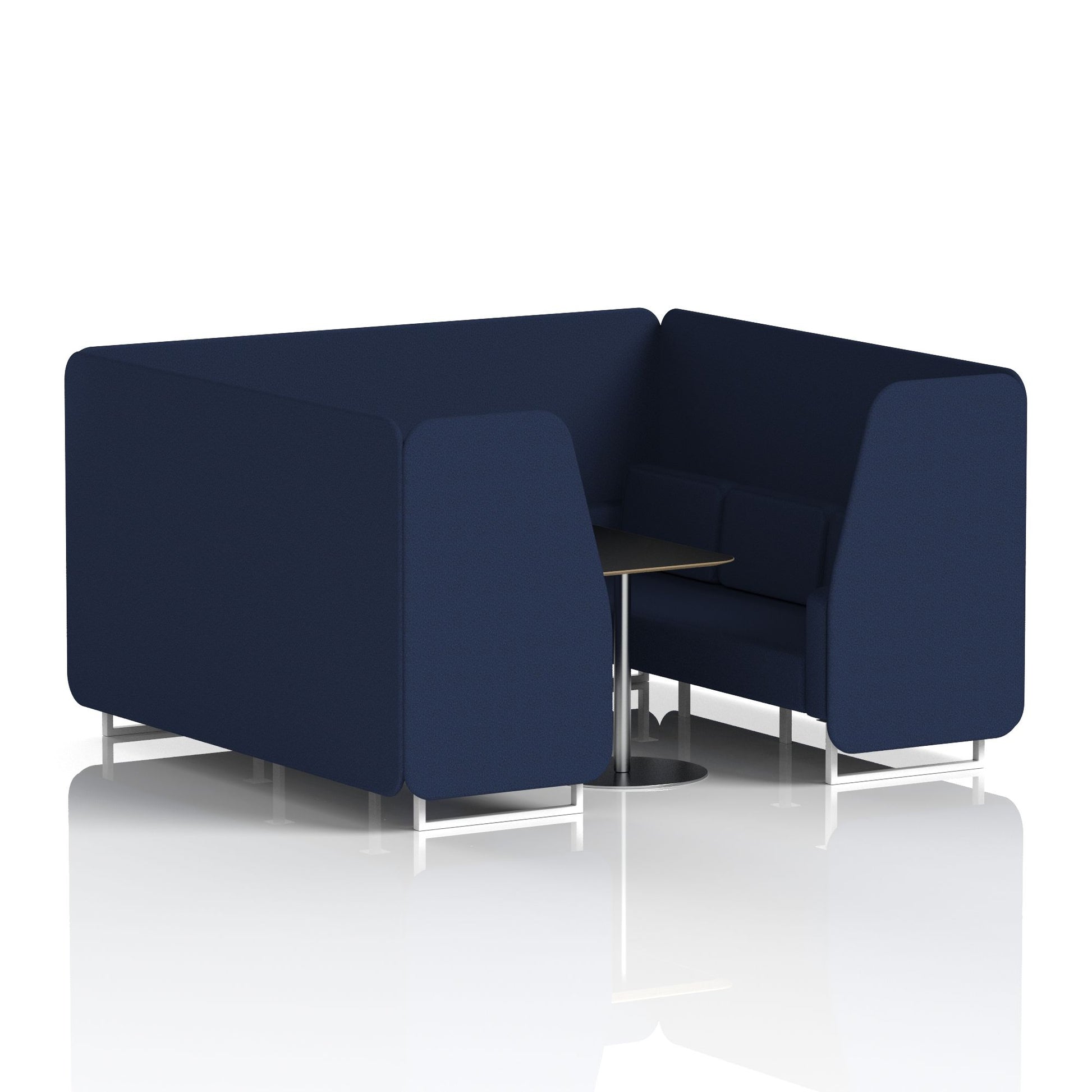 Brixworth Booth With White Legs And Black Table In Single Tone