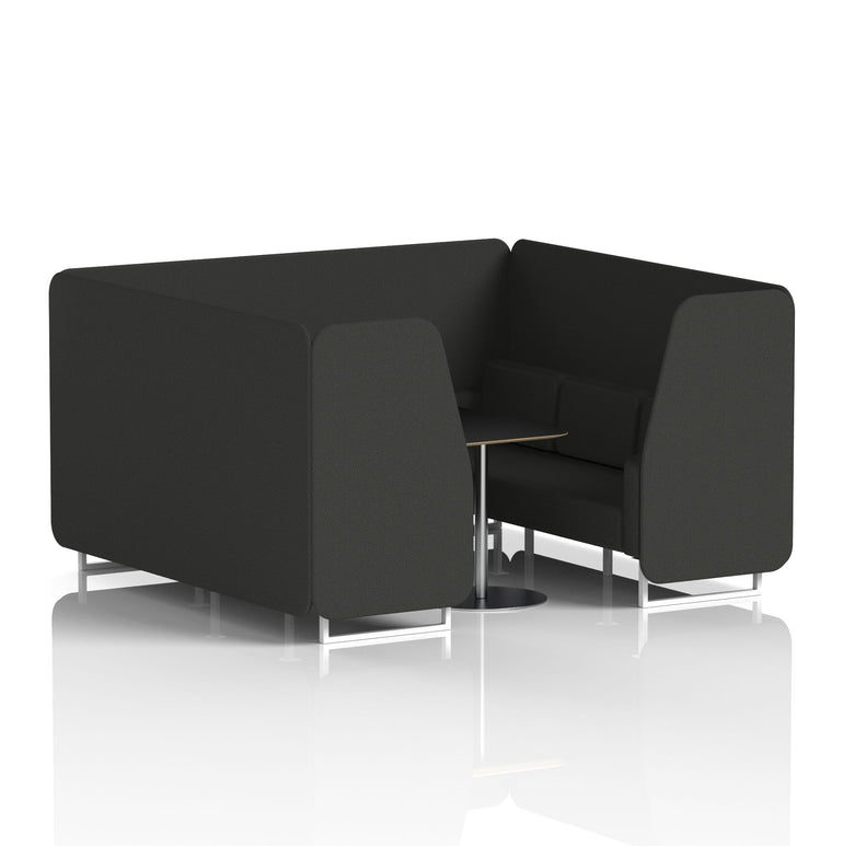 Brixworth Booth With White Legs And Black Table In Single Tone
