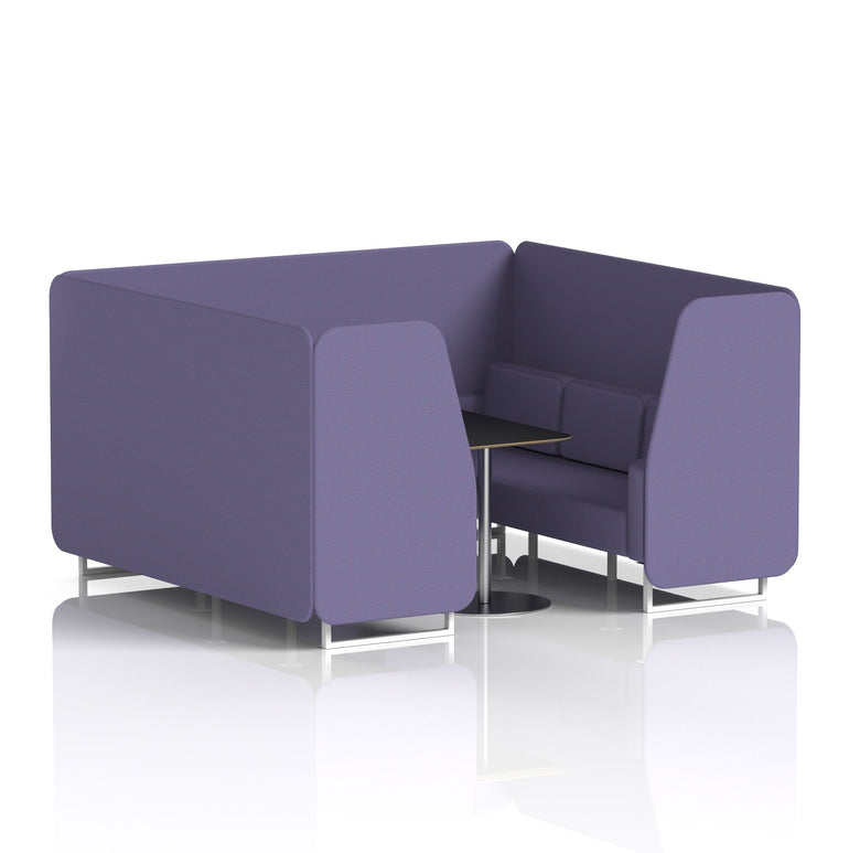 Brixworth Booth With White Legs And Black Table In Single Tone