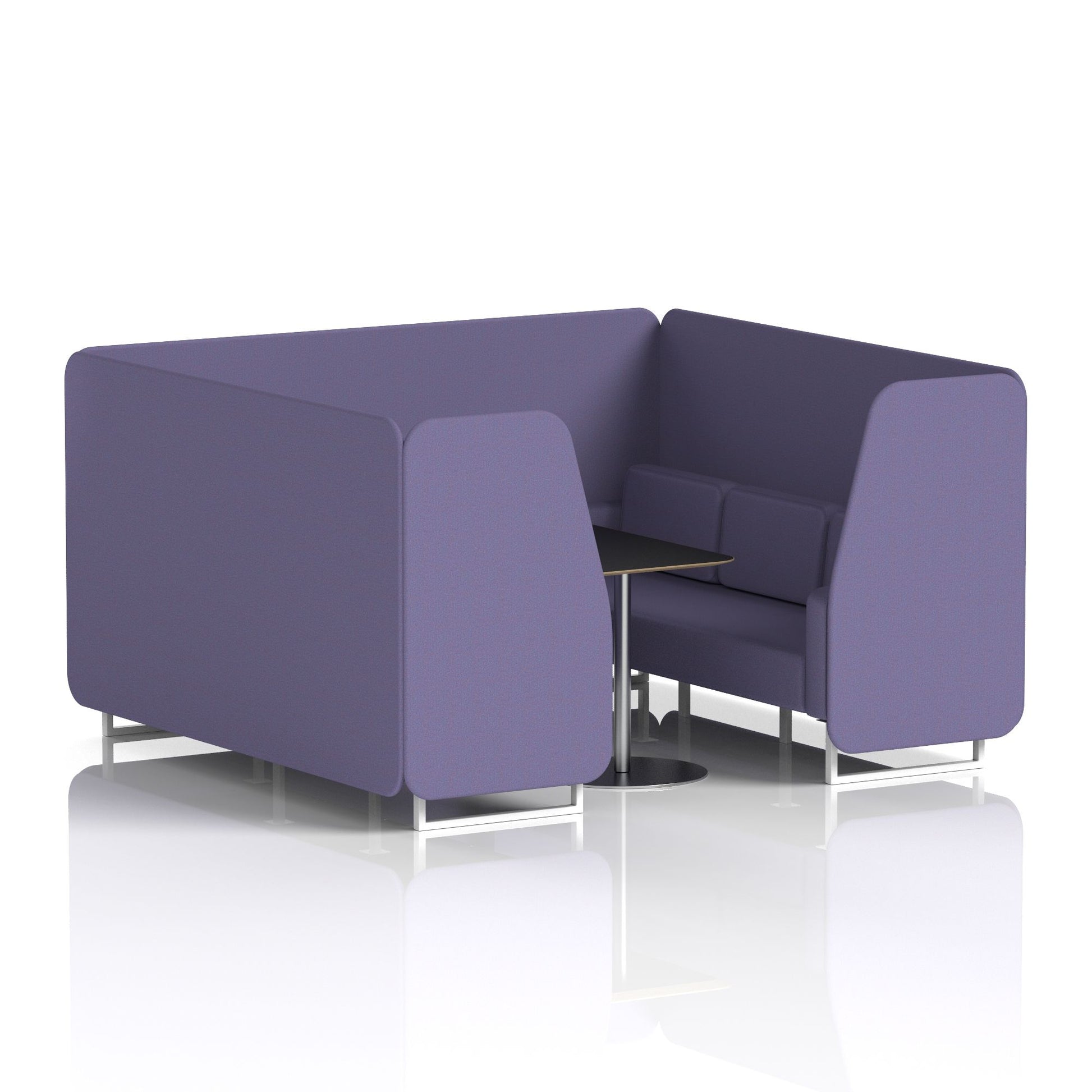 Brixworth Booth With White Legs And Black Table In Single Tone