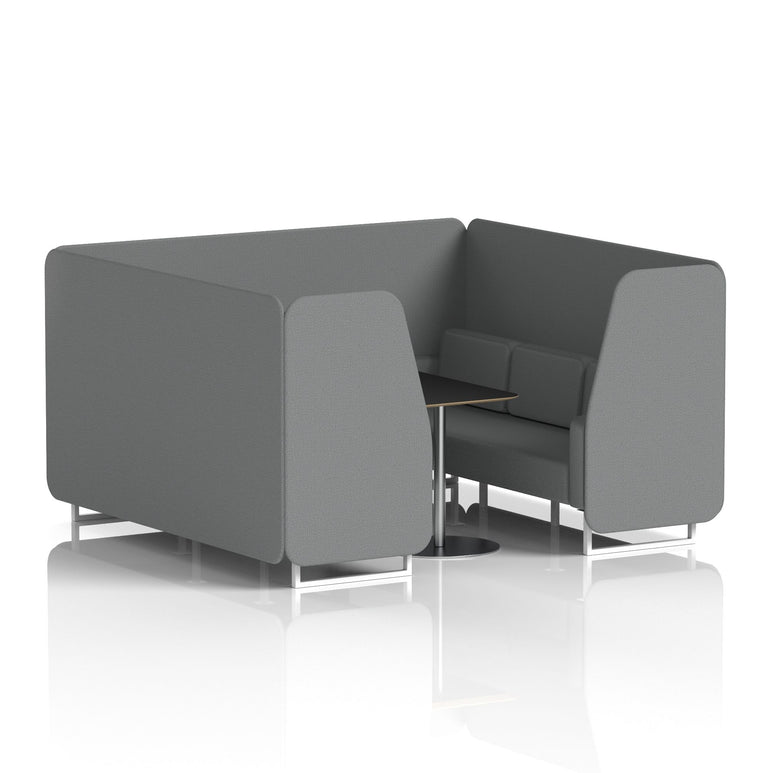 Brixworth Booth With White Legs And Black Table In Single Tone
