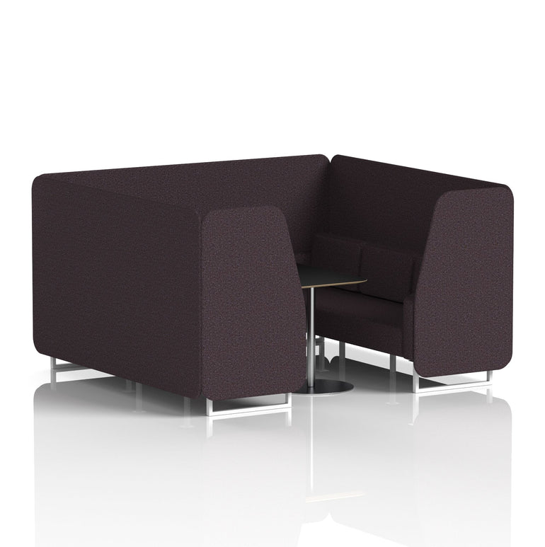 Brixworth Booth With White Legs And Black Table In Single Tone