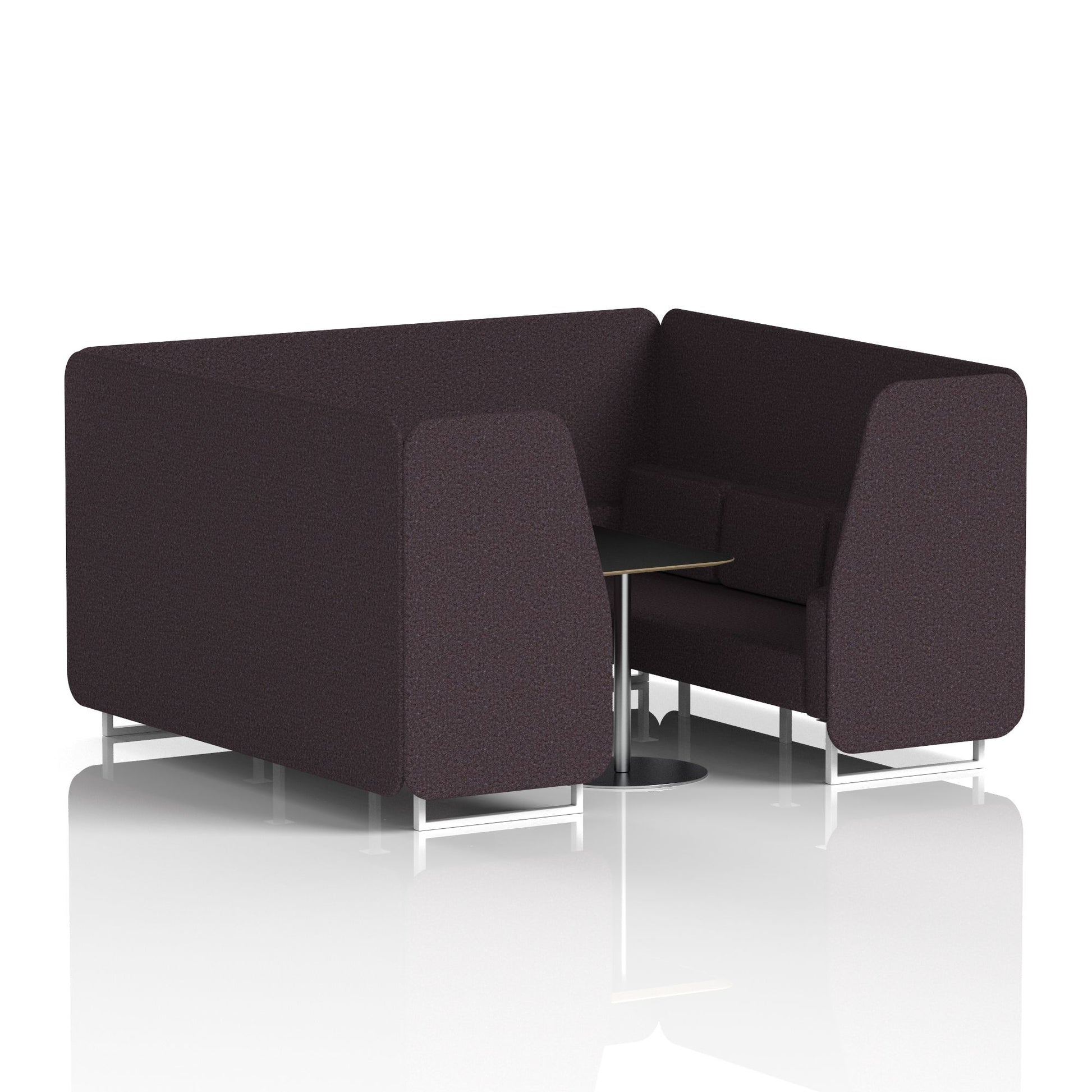 Brixworth Booth With White Legs And Black Table In Single Tone