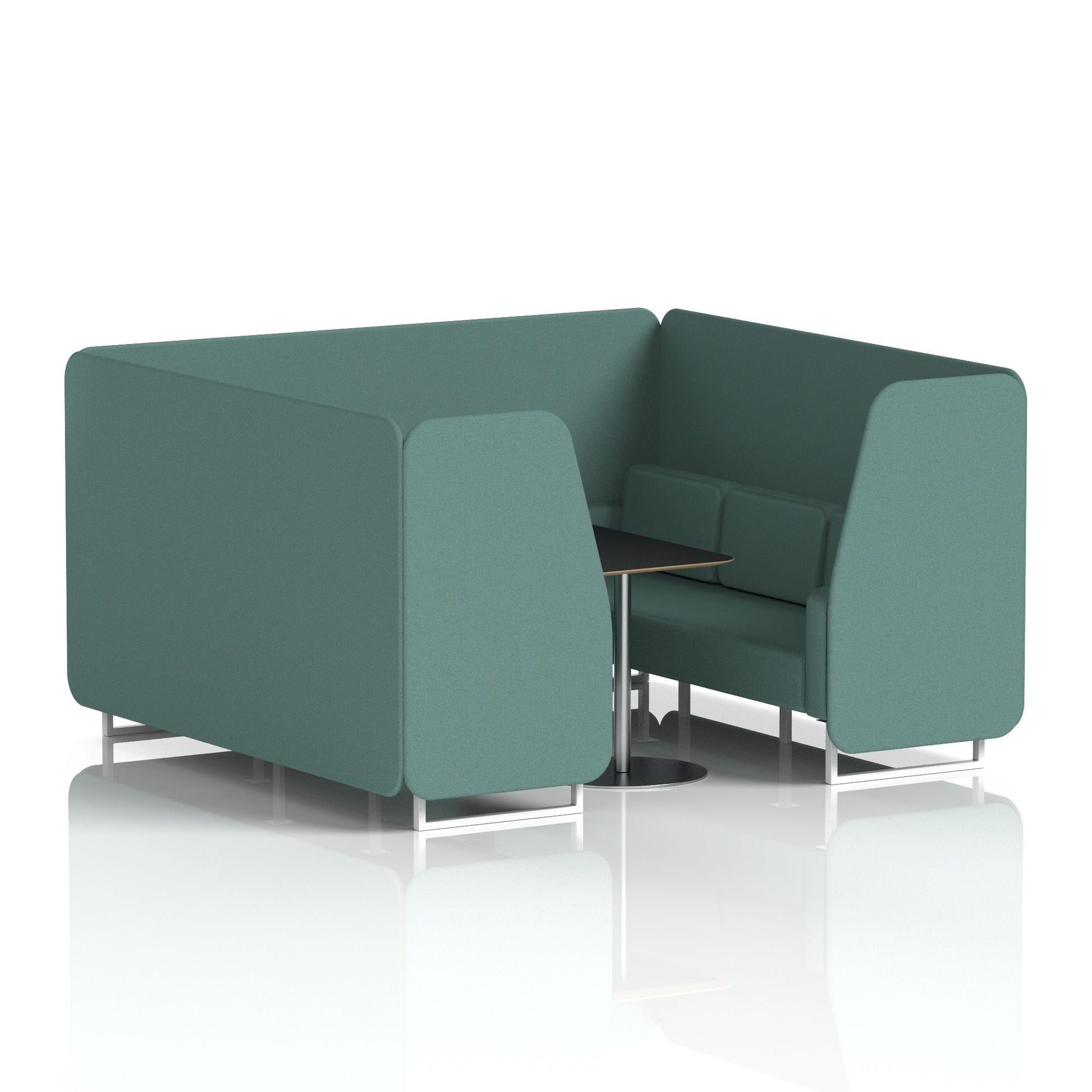 Brixworth Booth With White Legs And Black Table In Single Tone