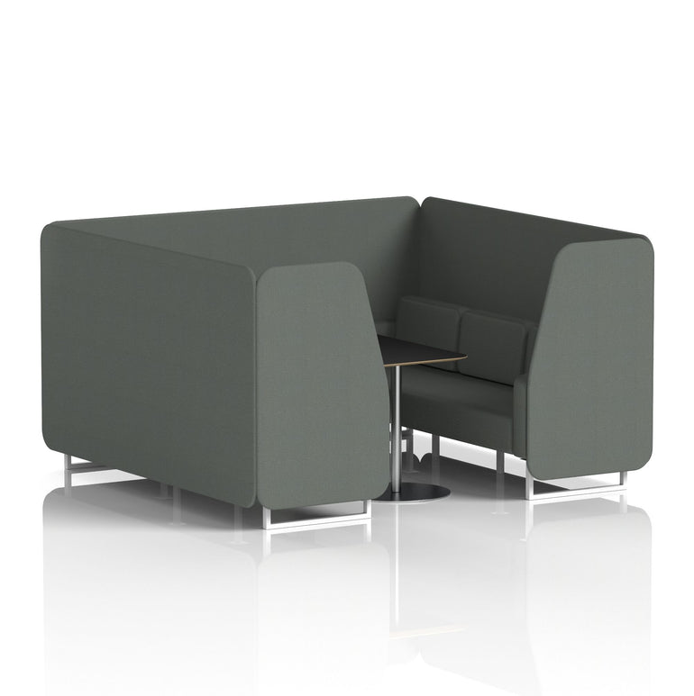 Brixworth Booth With White Legs And Black Table In Single Tone