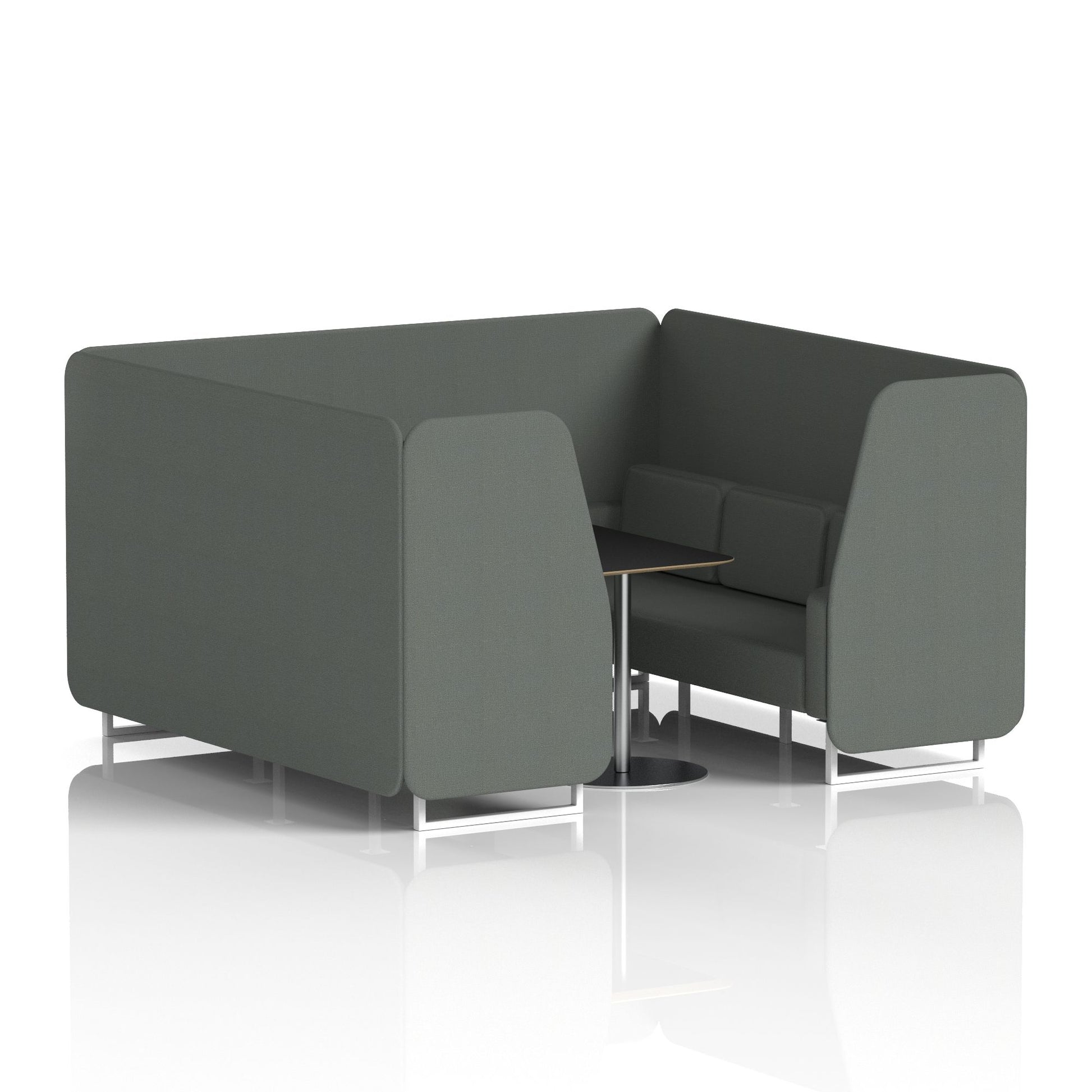 Brixworth Booth With White Legs And Black Table In Single Tone