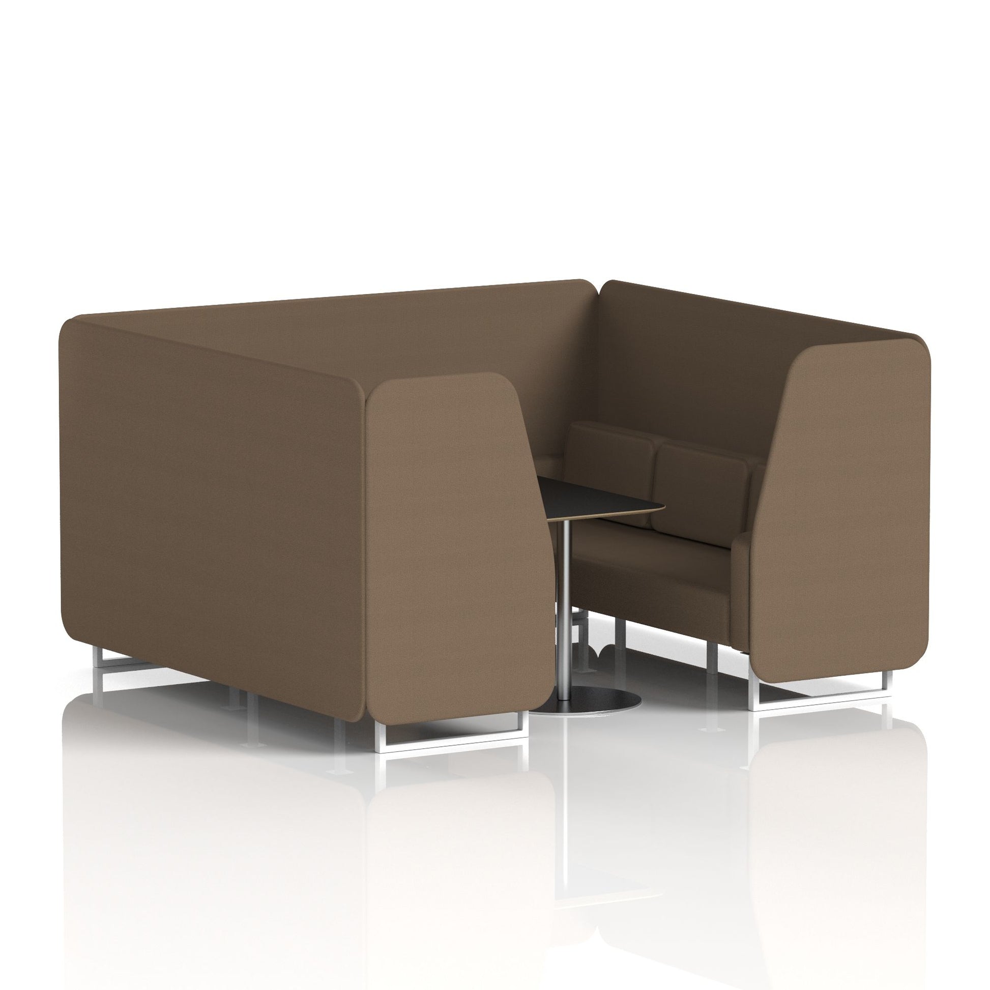 Brixworth Booth With White Legs And Black Table In Single Tone