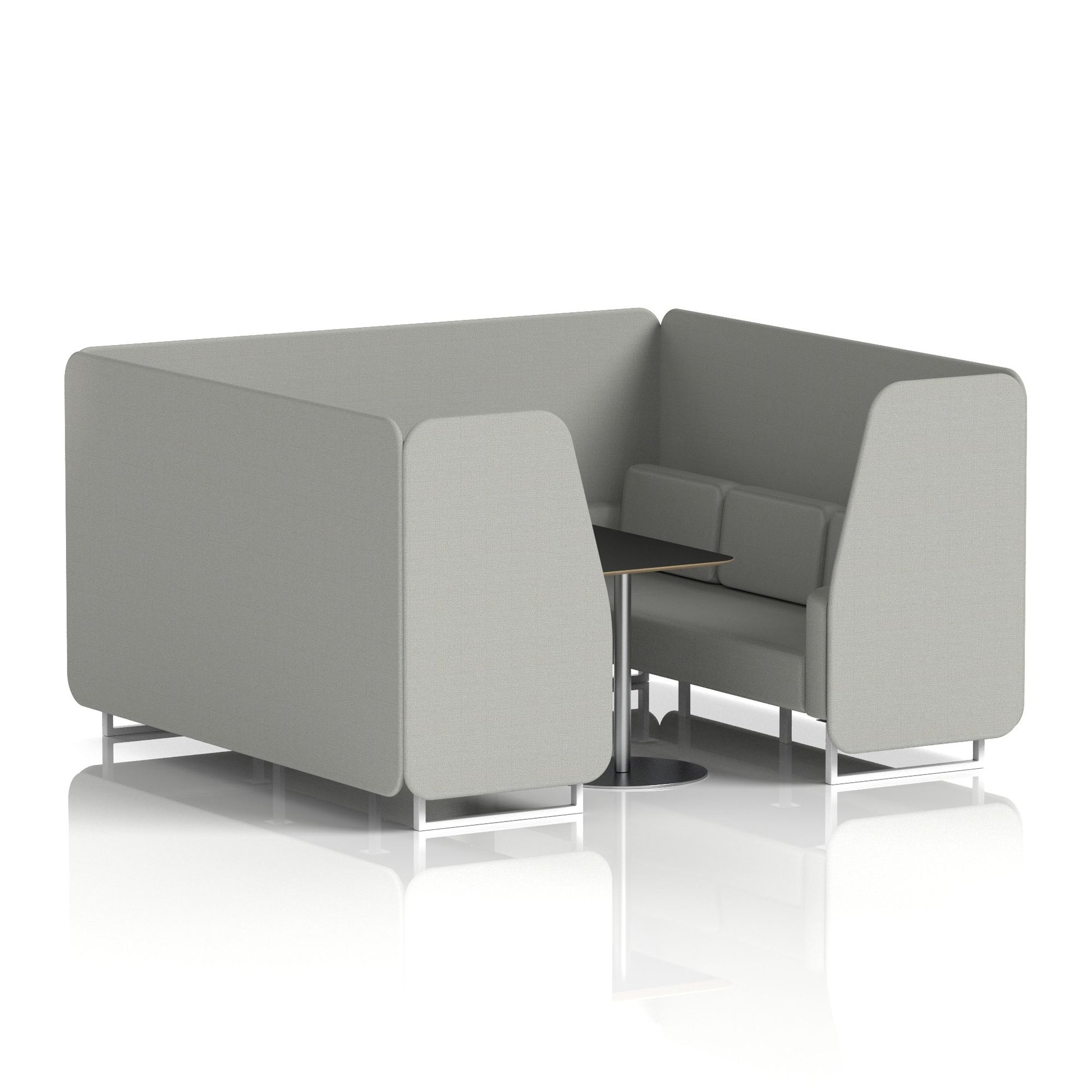 Brixworth Booth With White Legs And Black Table In Single Tone
