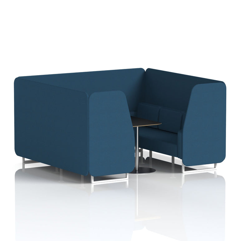 Brixworth Booth With White Legs And Black Table In Single Tone