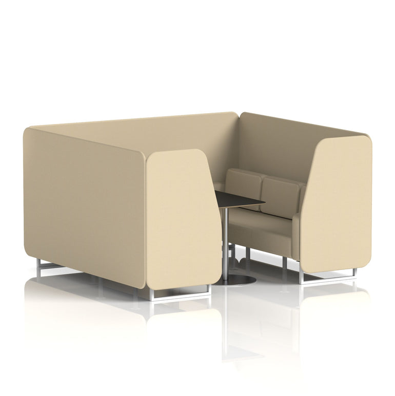 Brixworth Booth With White Legs And Black Table In Single Tone