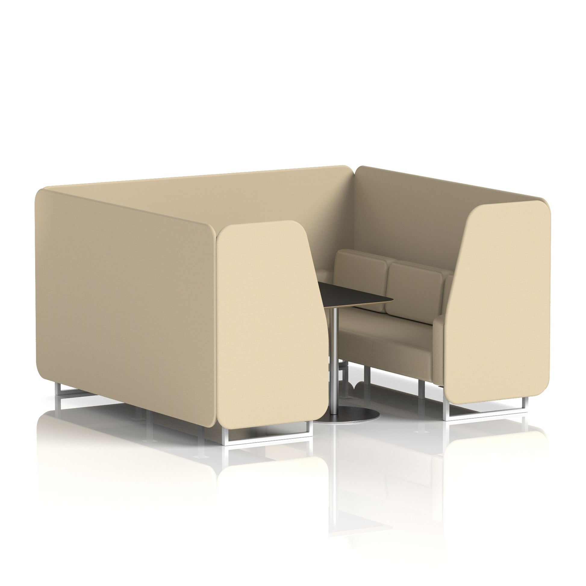 Brixworth Booth With White Legs And Black Table In Single Tone