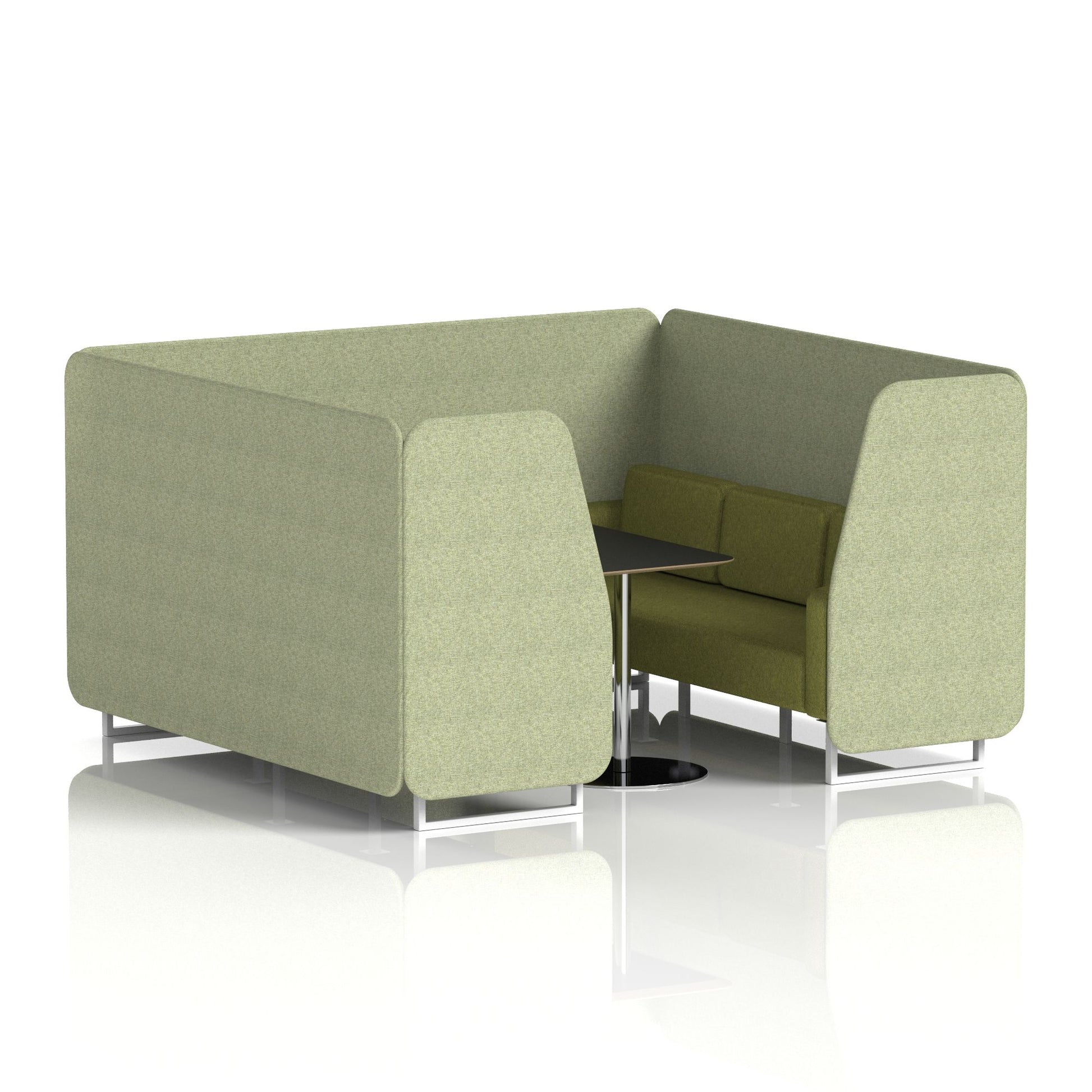 Brixworth Booth With White Legs And Black Table In Two Tone