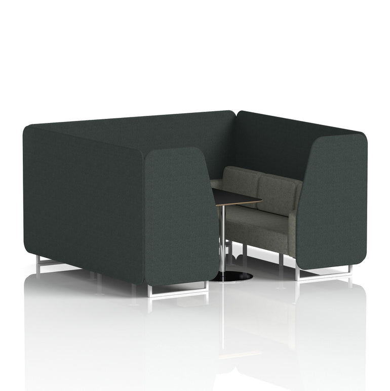 Brixworth Booth With White Legs And Black Table In Two Tone