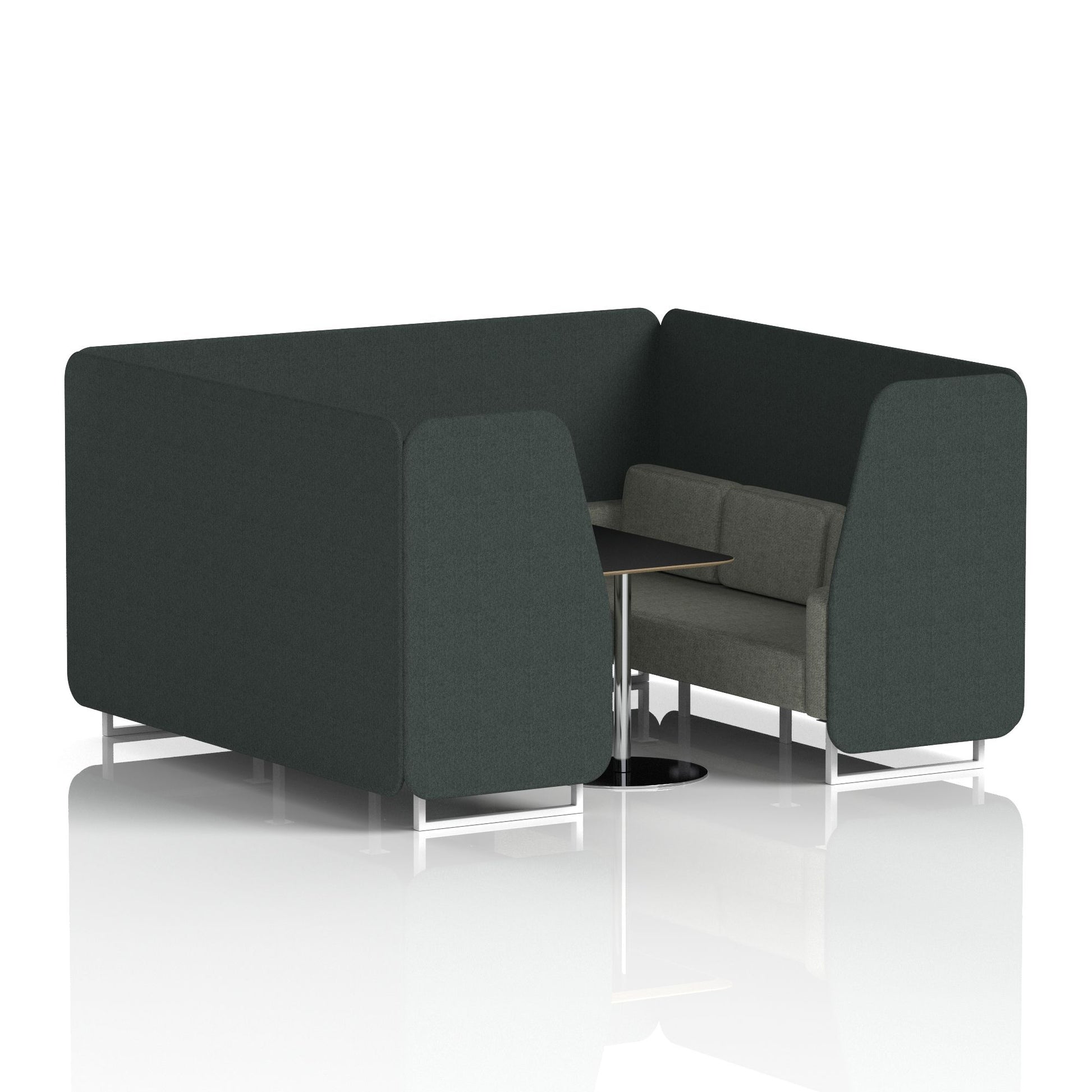Brixworth Booth With White Legs And Black Table In Two Tone