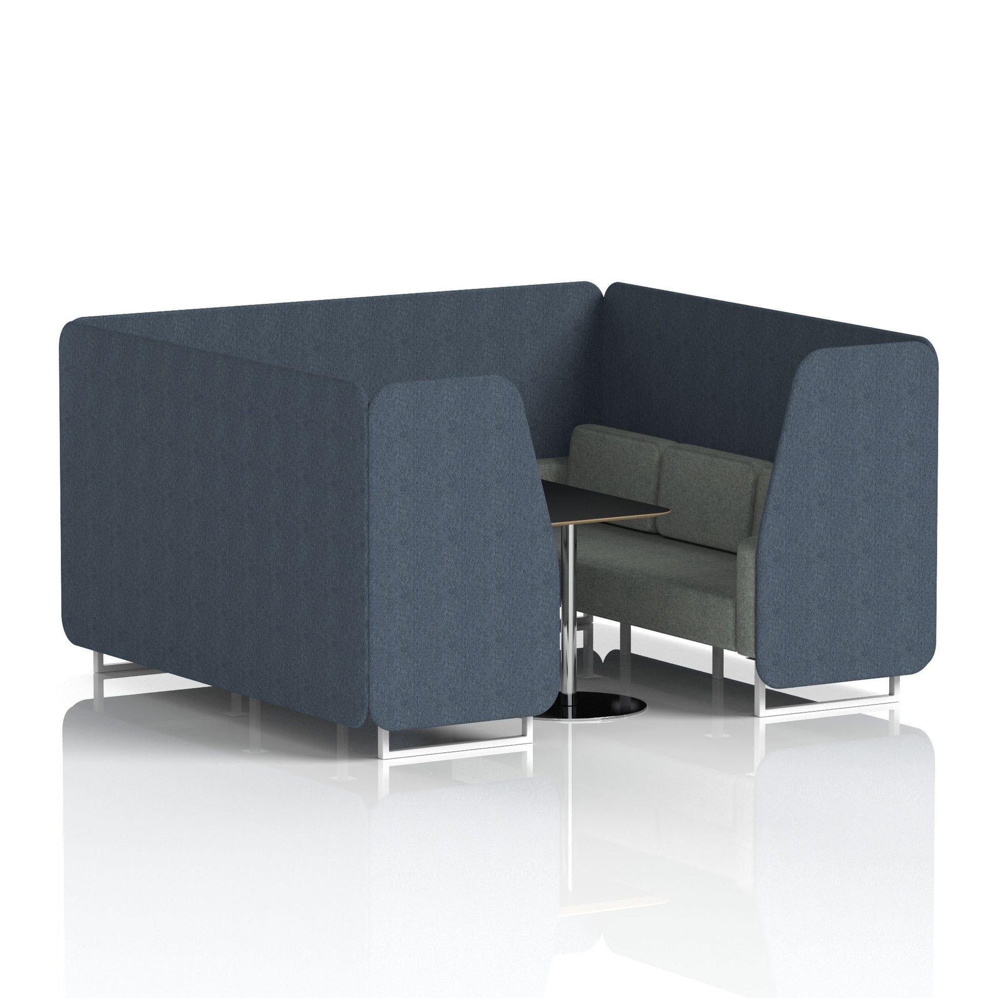 Brixworth Booth With White Legs And Black Table In Two Tone