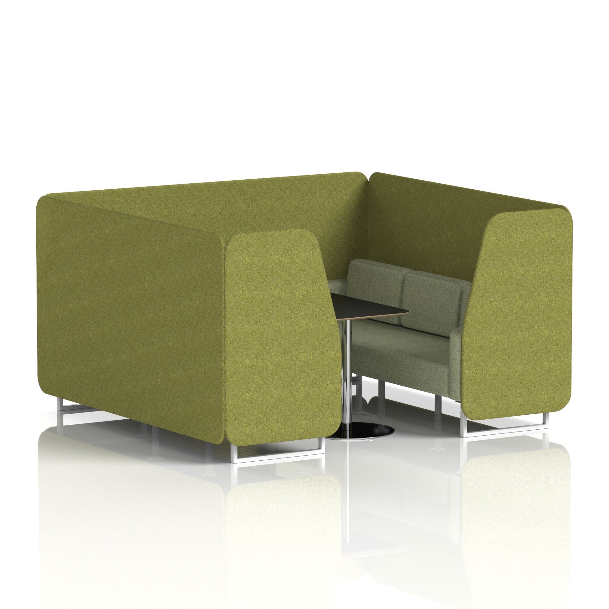 Brixworth Booth With White Legs And Black Table In Two Tone