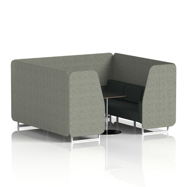 Brixworth Booth With White Legs And Black Table In Two Tone