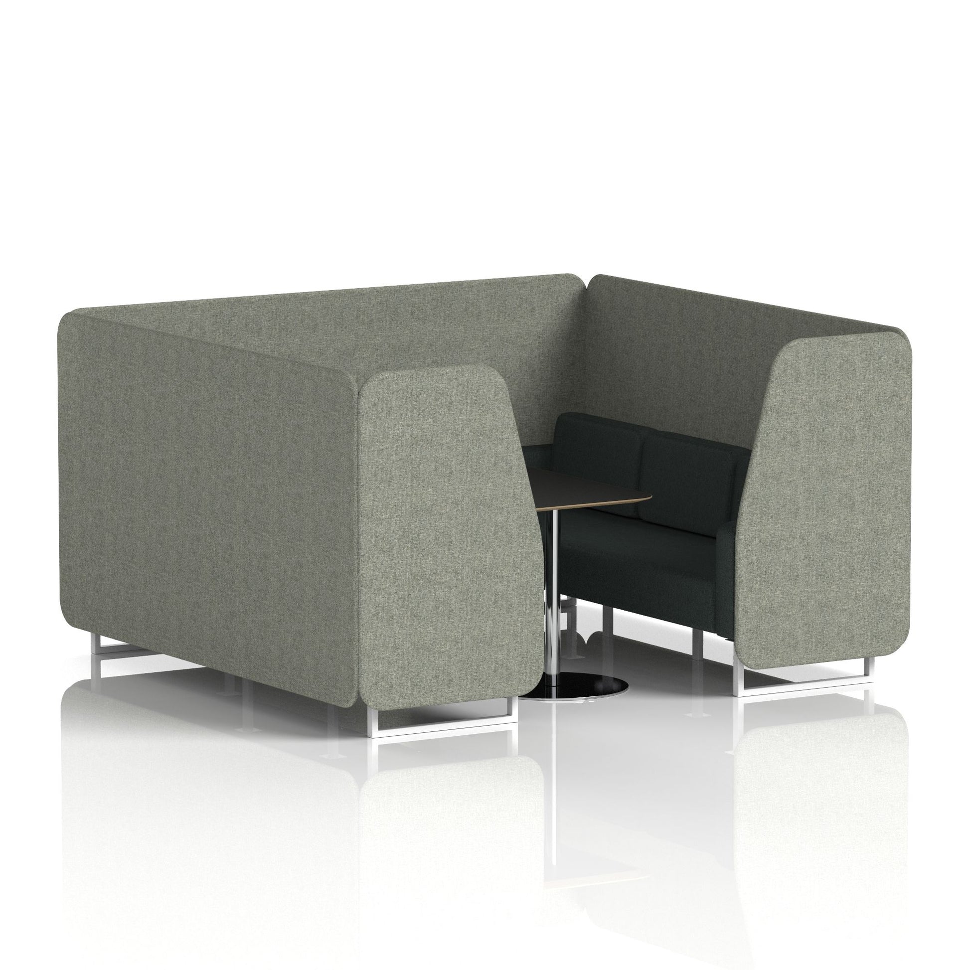 Brixworth Booth With White Legs And Black Table In Two Tone