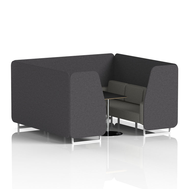 Brixworth Booth With White Legs And Black Table In Two Tone