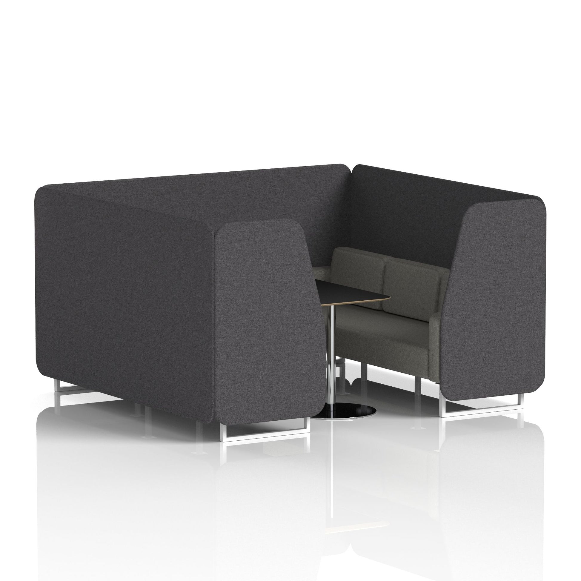 Brixworth Booth With White Legs And Black Table In Two Tone