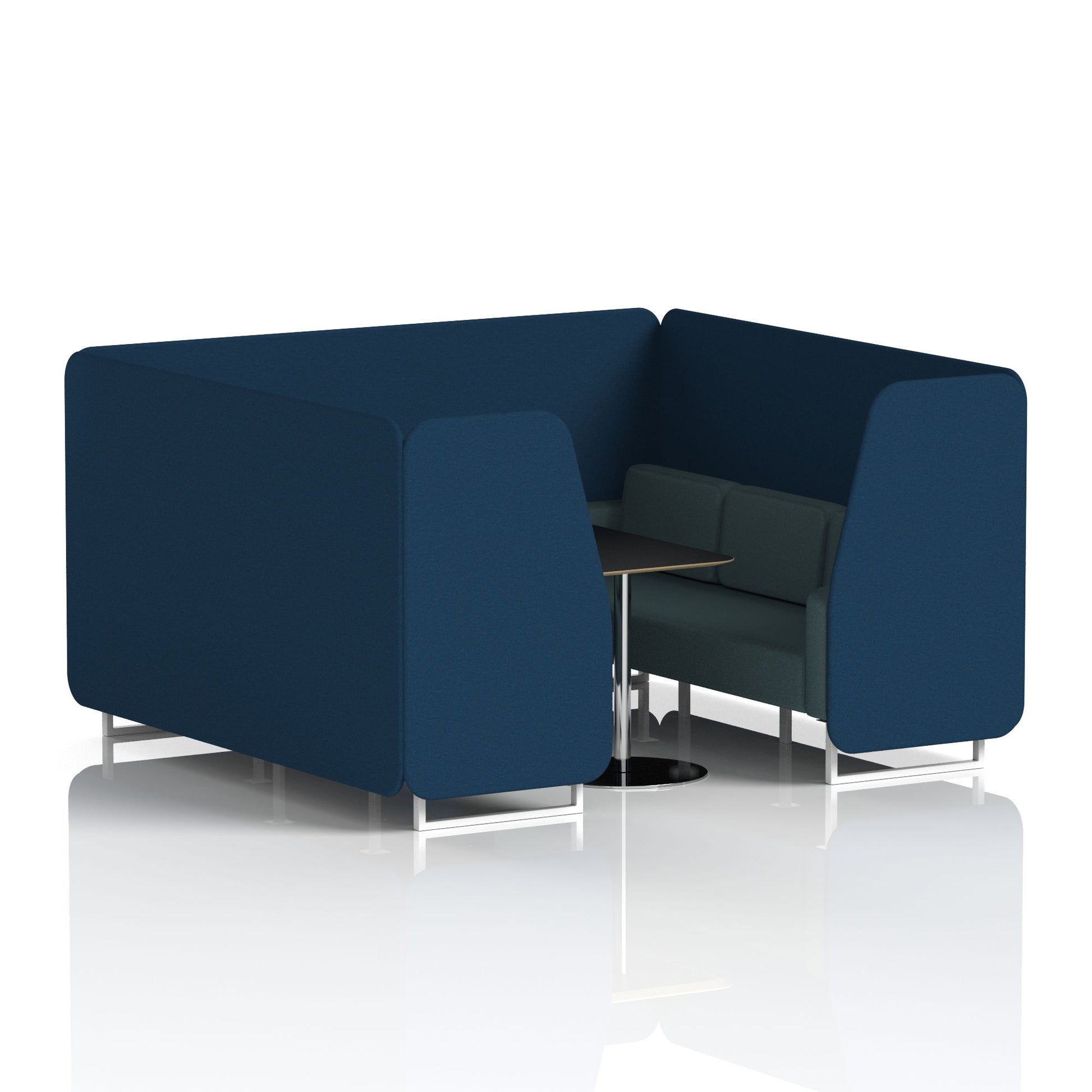 Brixworth Booth With White Legs And Black Table In Two Tone