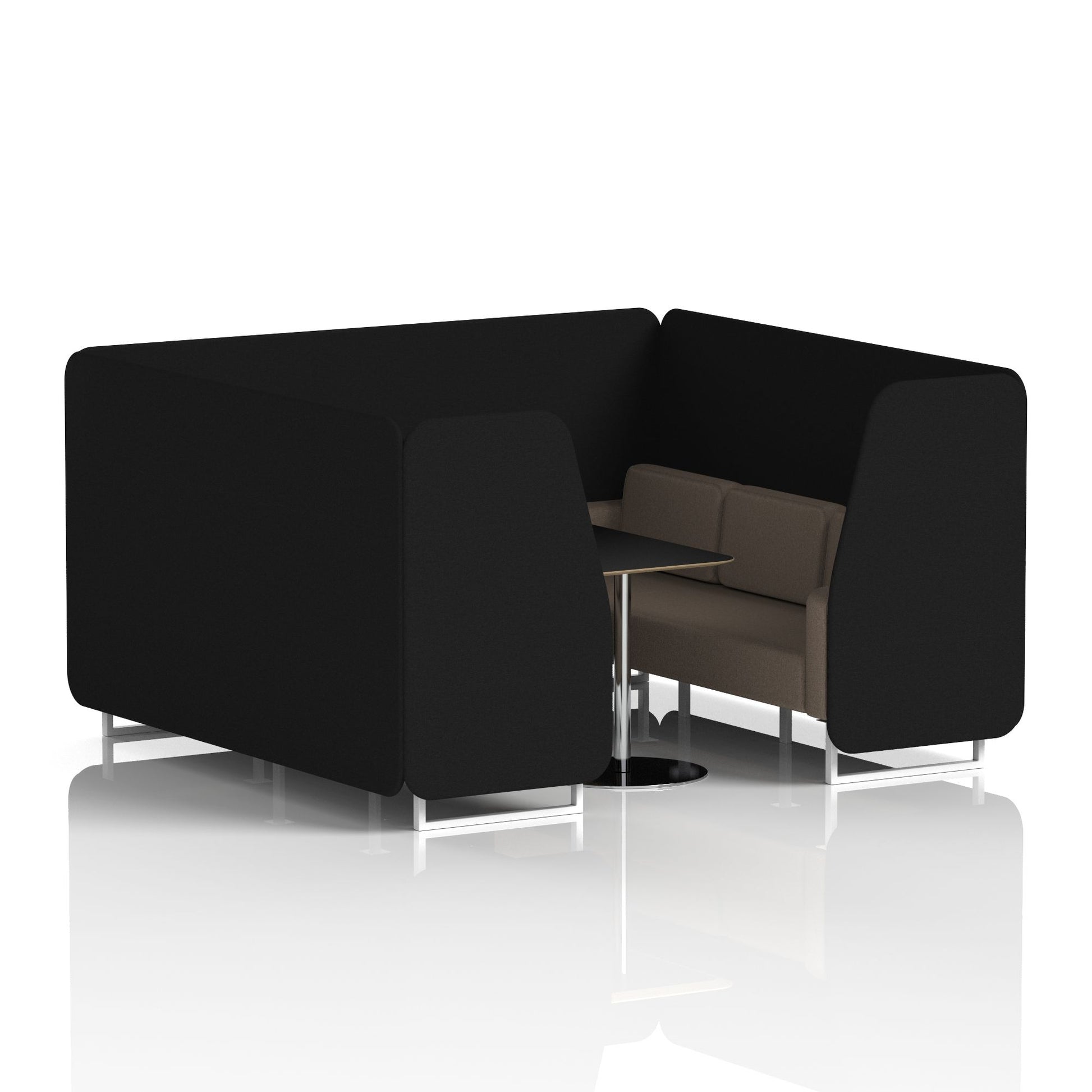 Brixworth Booth With White Legs And Black Table In Two Tone