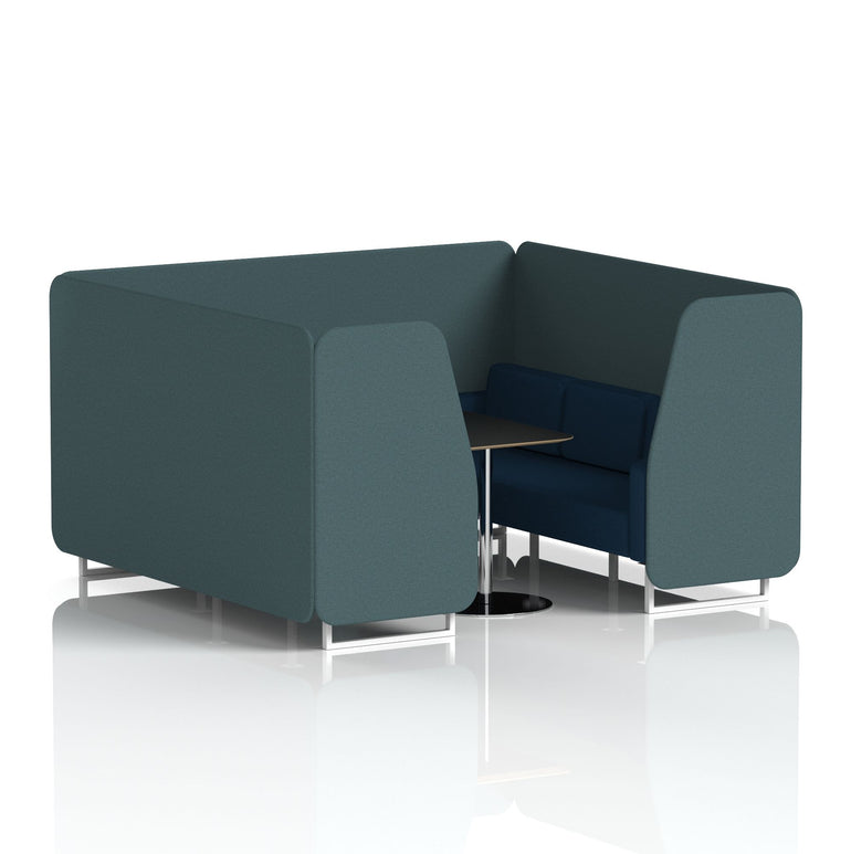 Brixworth Booth With White Legs And Black Table In Two Tone