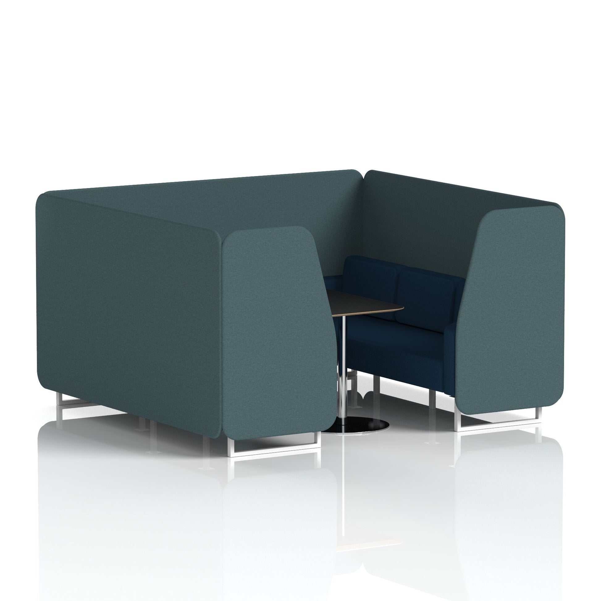 Brixworth Booth With White Legs And Black Table In Two Tone