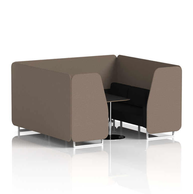 Brixworth Booth With White Legs And Black Table In Two Tone