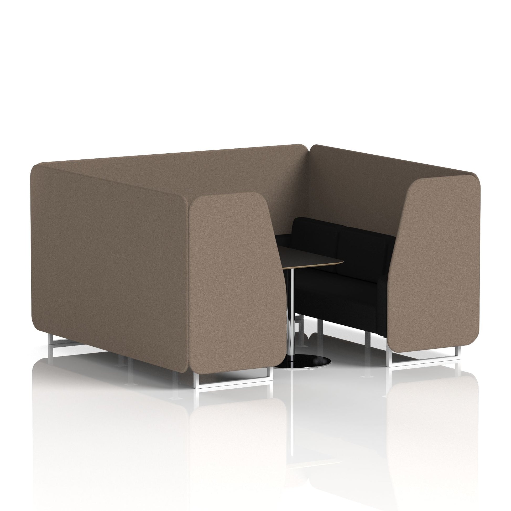 Brixworth Booth With White Legs And Black Table In Two Tone