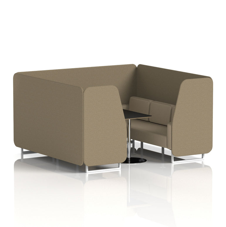 Brixworth Booth With White Legs And Black Table In Two Tone
