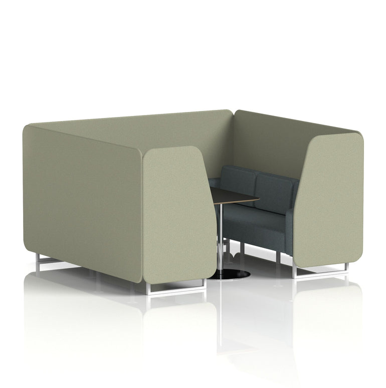 Brixworth Booth With White Legs And Black Table In Two Tone