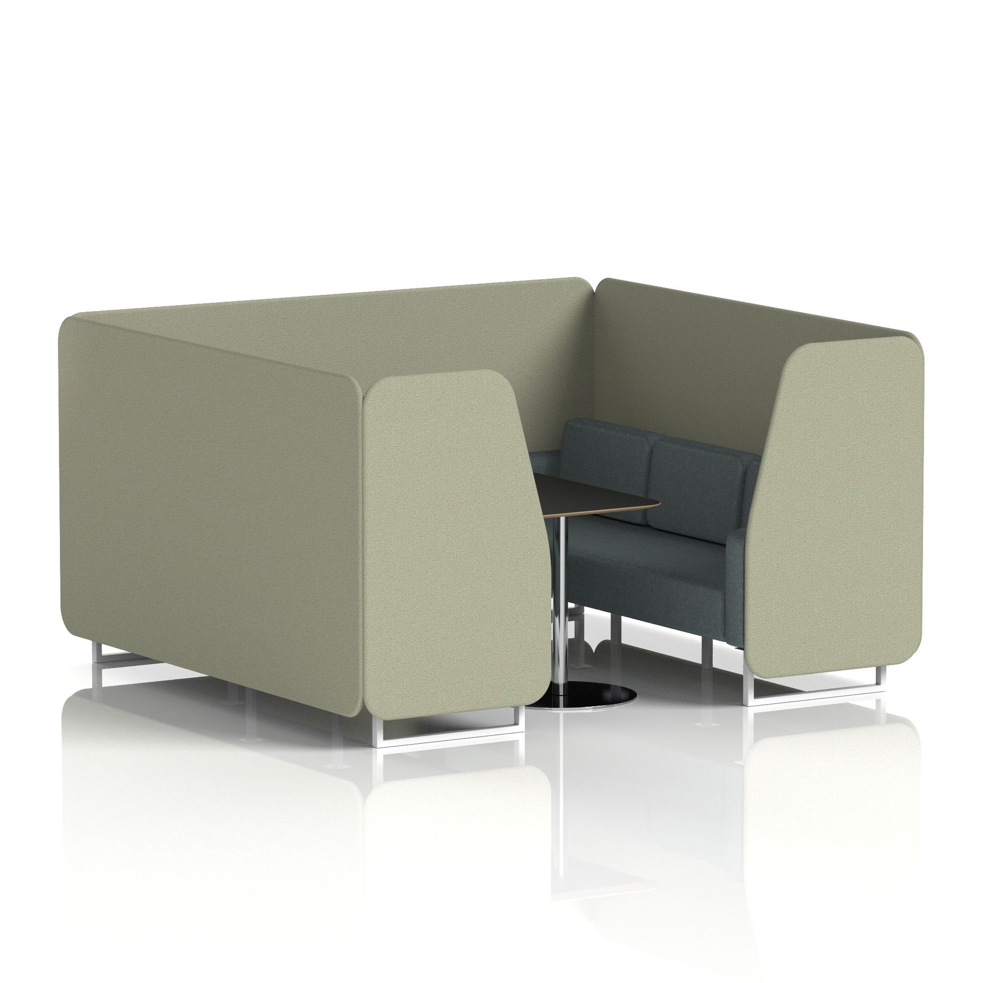 Brixworth Booth With White Legs And Black Table In Two Tone