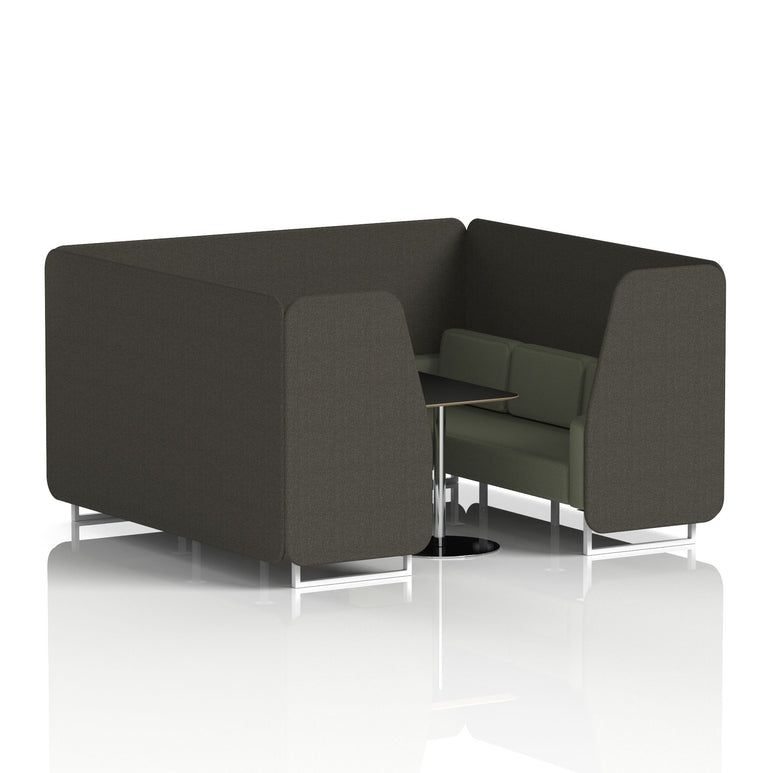 Brixworth Booth With White Legs And Black Table In Two Tone