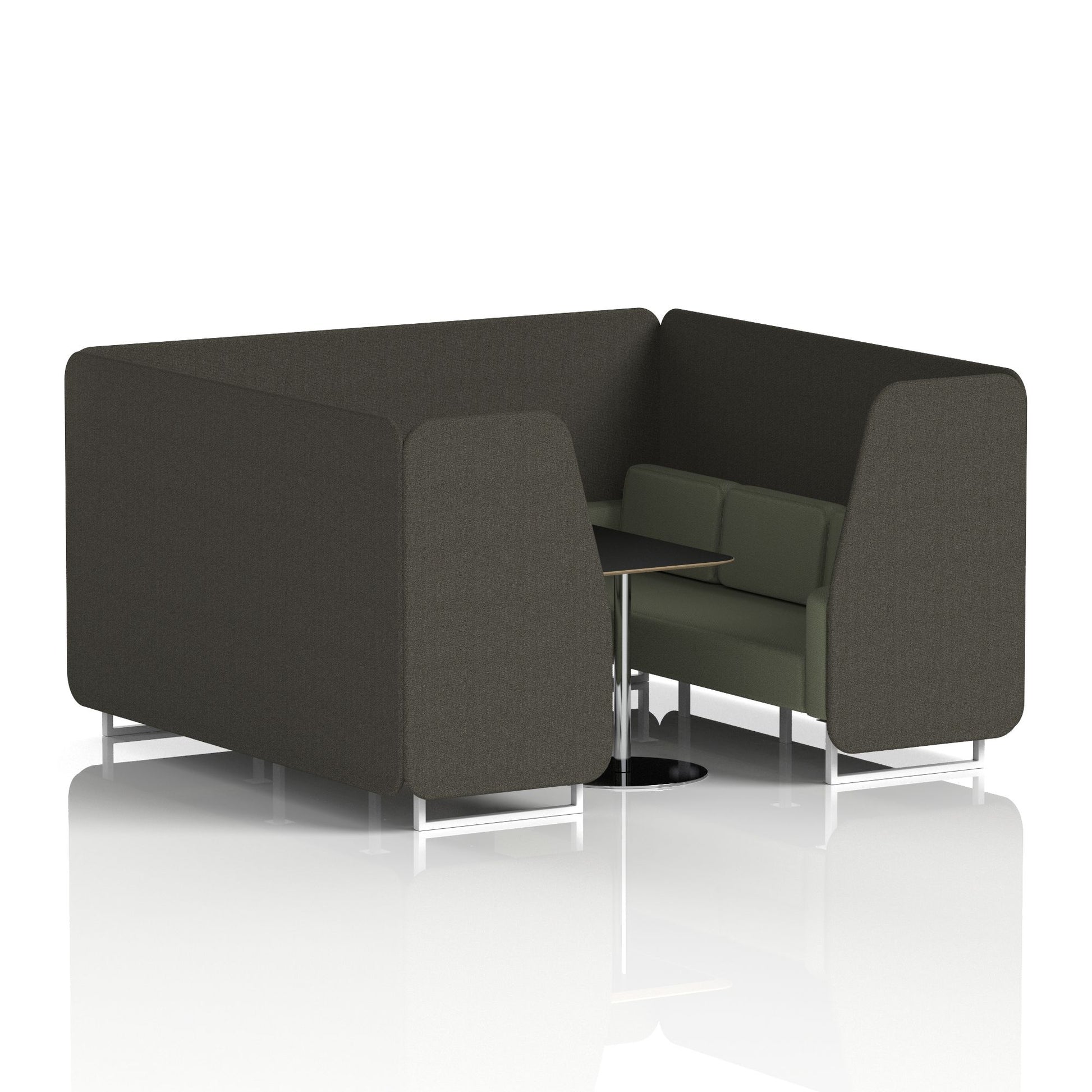 Brixworth Booth With White Legs And Black Table In Two Tone