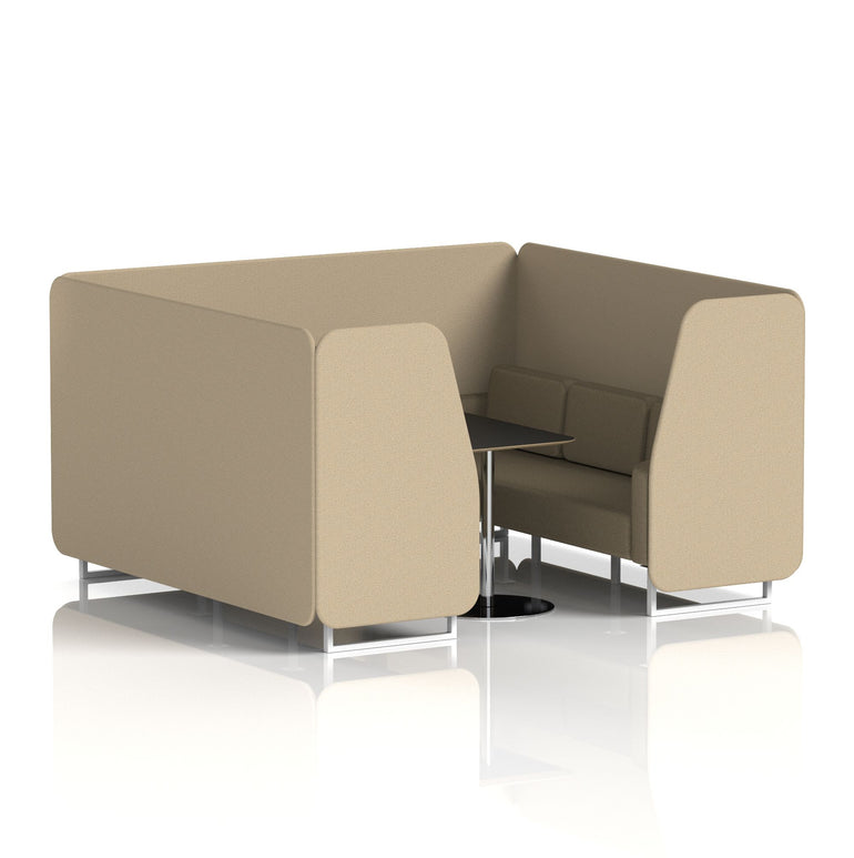 Brixworth Booth With White Legs And Black Table In Two Tone