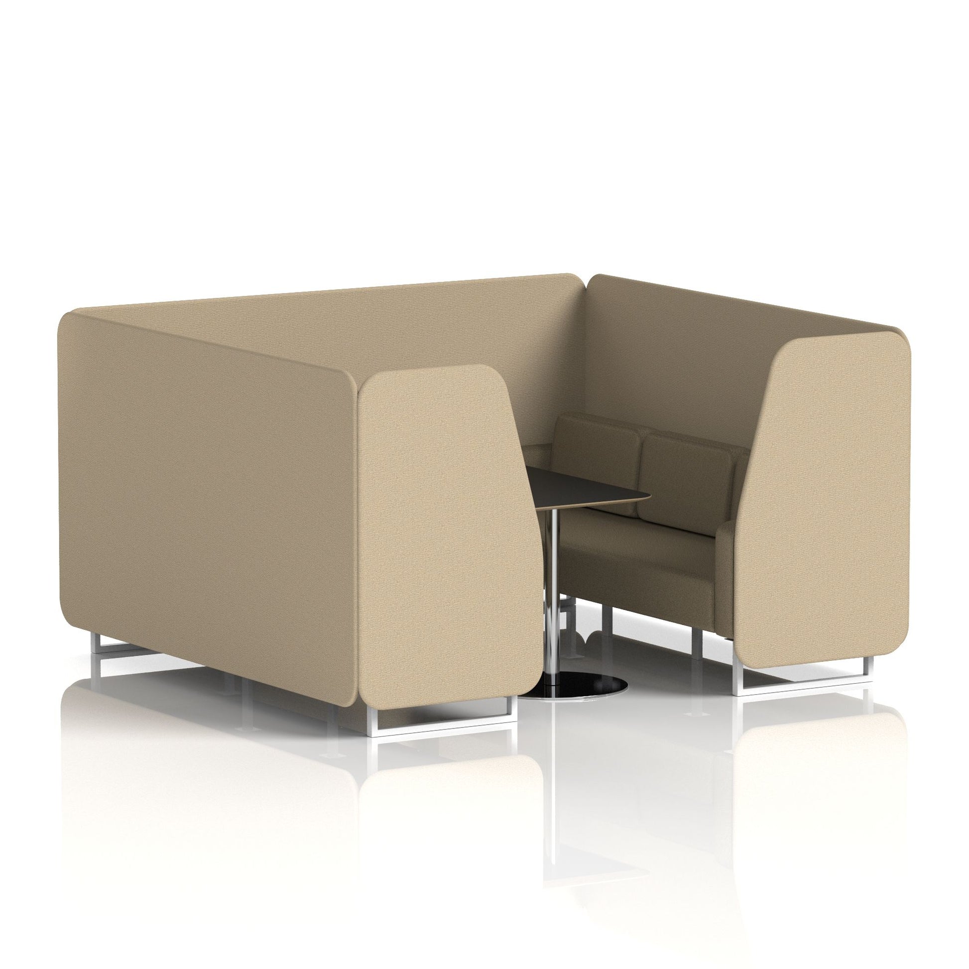 Brixworth Booth With White Legs And Black Table In Two Tone