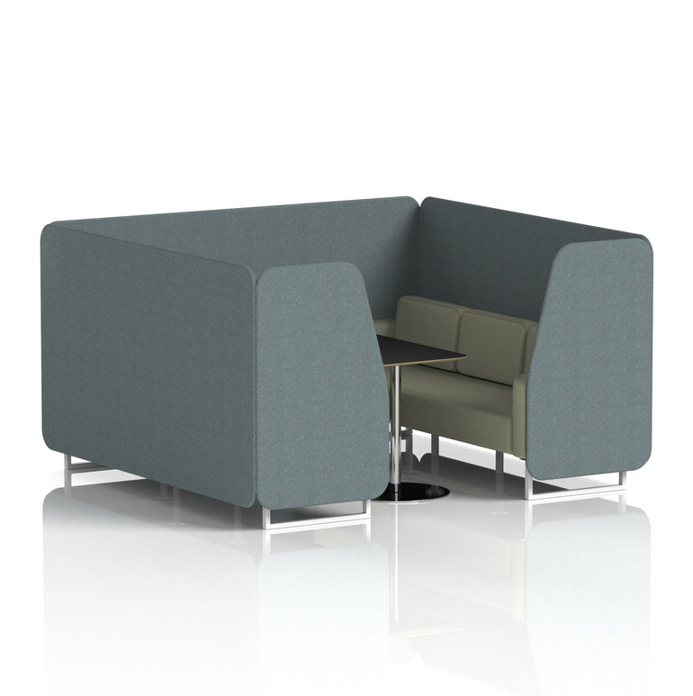 Brixworth Booth With White Legs And Black Table In Two Tone