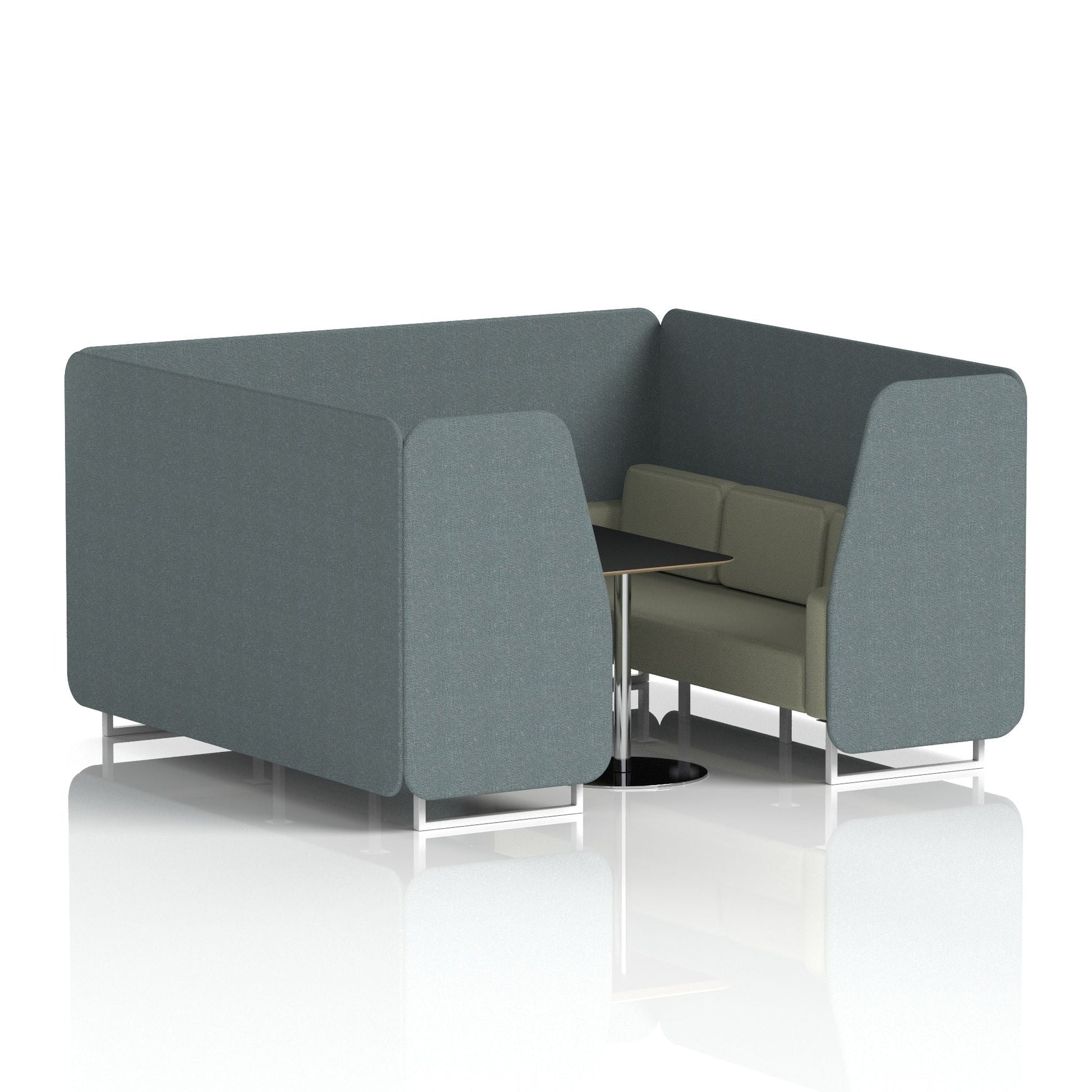 Brixworth Booth With Black Table In Two Tone