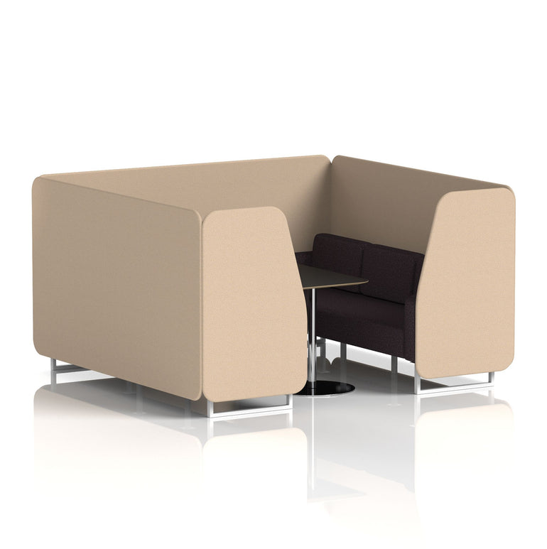 Brixworth Booth With White Legs And Black Table In Two Tone
