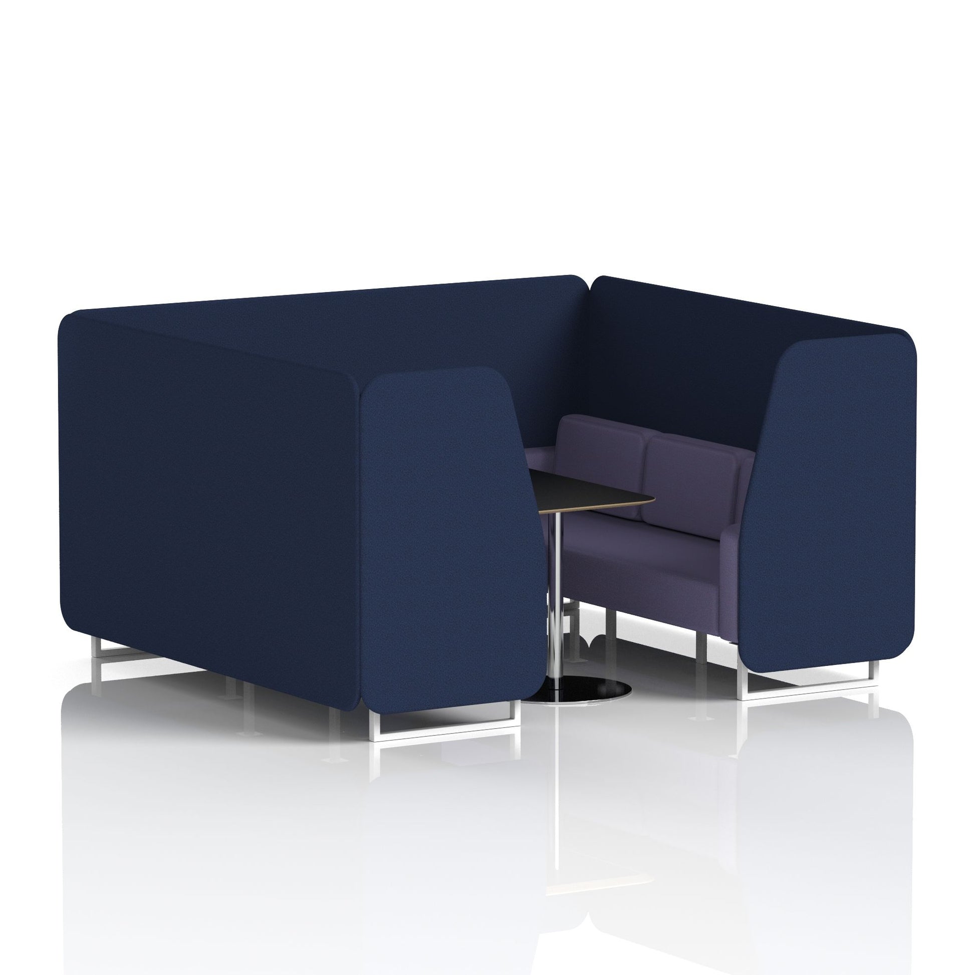 Brixworth Booth With White Legs And Black Table In Two Tone