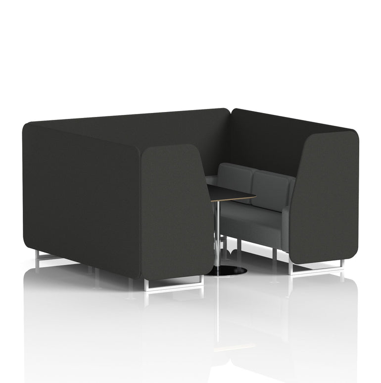 Brixworth Booth With White Legs And Black Table In Two Tone