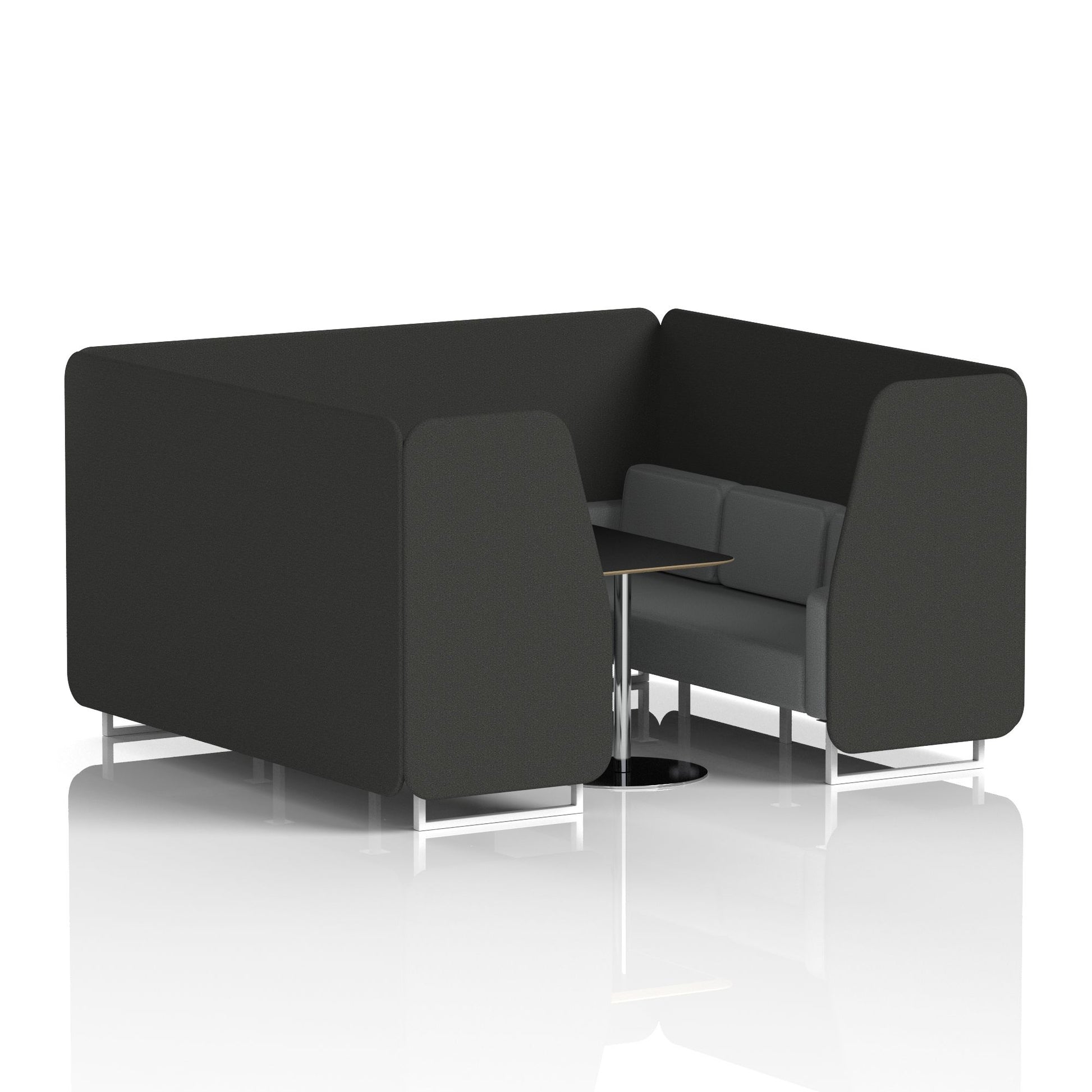 Brixworth Booth With White Legs And Black Table In Two Tone
