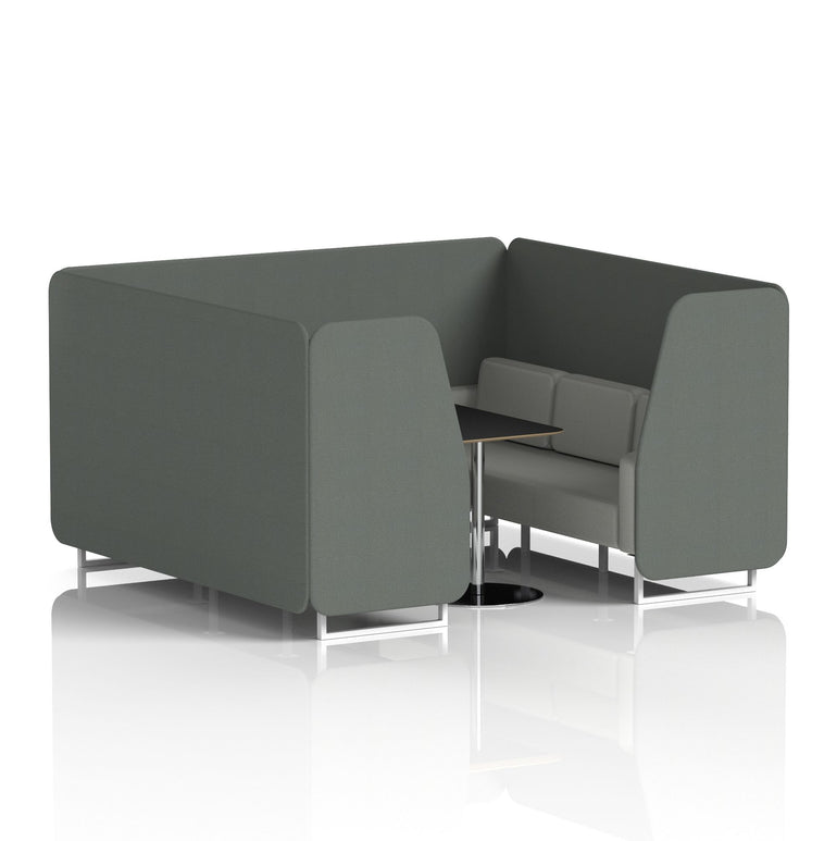Brixworth Booth With White Legs And Black Table In Two Tone