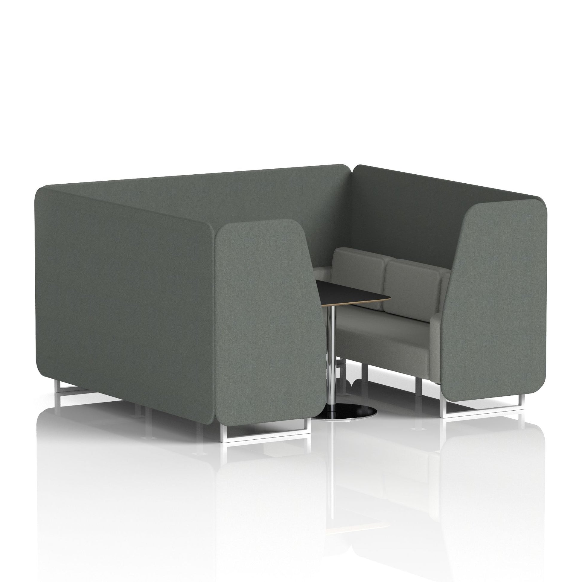 Brixworth Booth With White Legs And Black Table In Two Tone