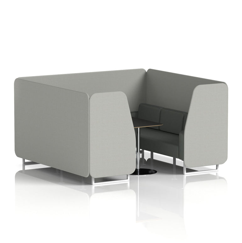Brixworth Booth With White Legs And Black Table In Two Tone