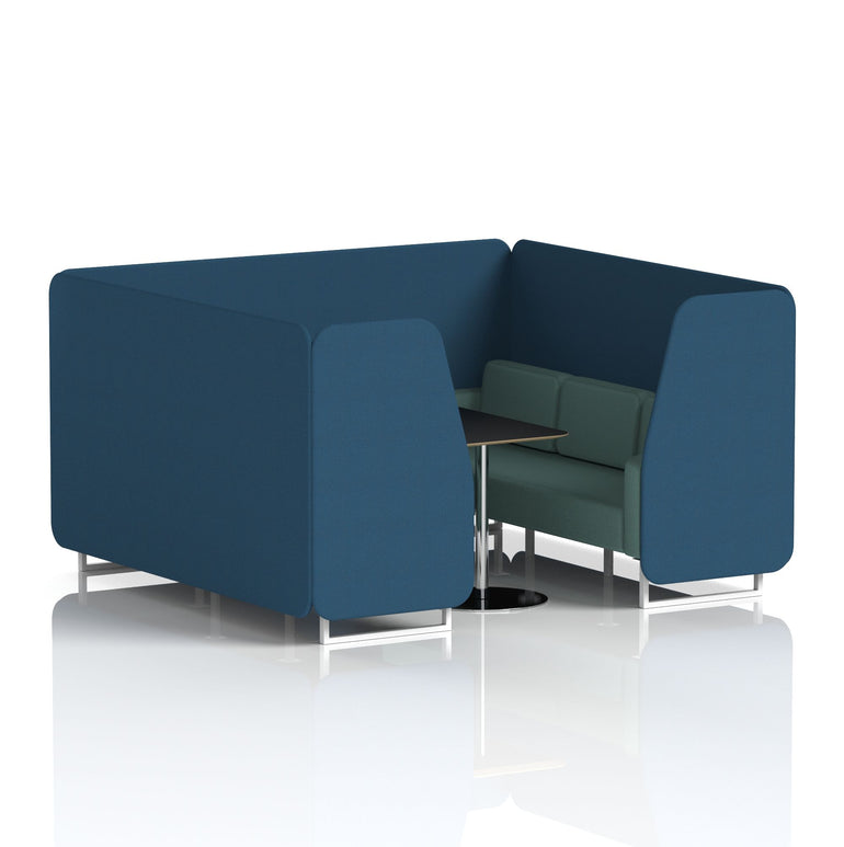 Brixworth Booth With White Legs And Black Table In Two Tone