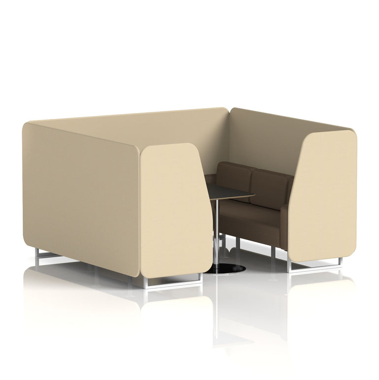 Brixworth Booth With White Legs And Black Table In Two Tone