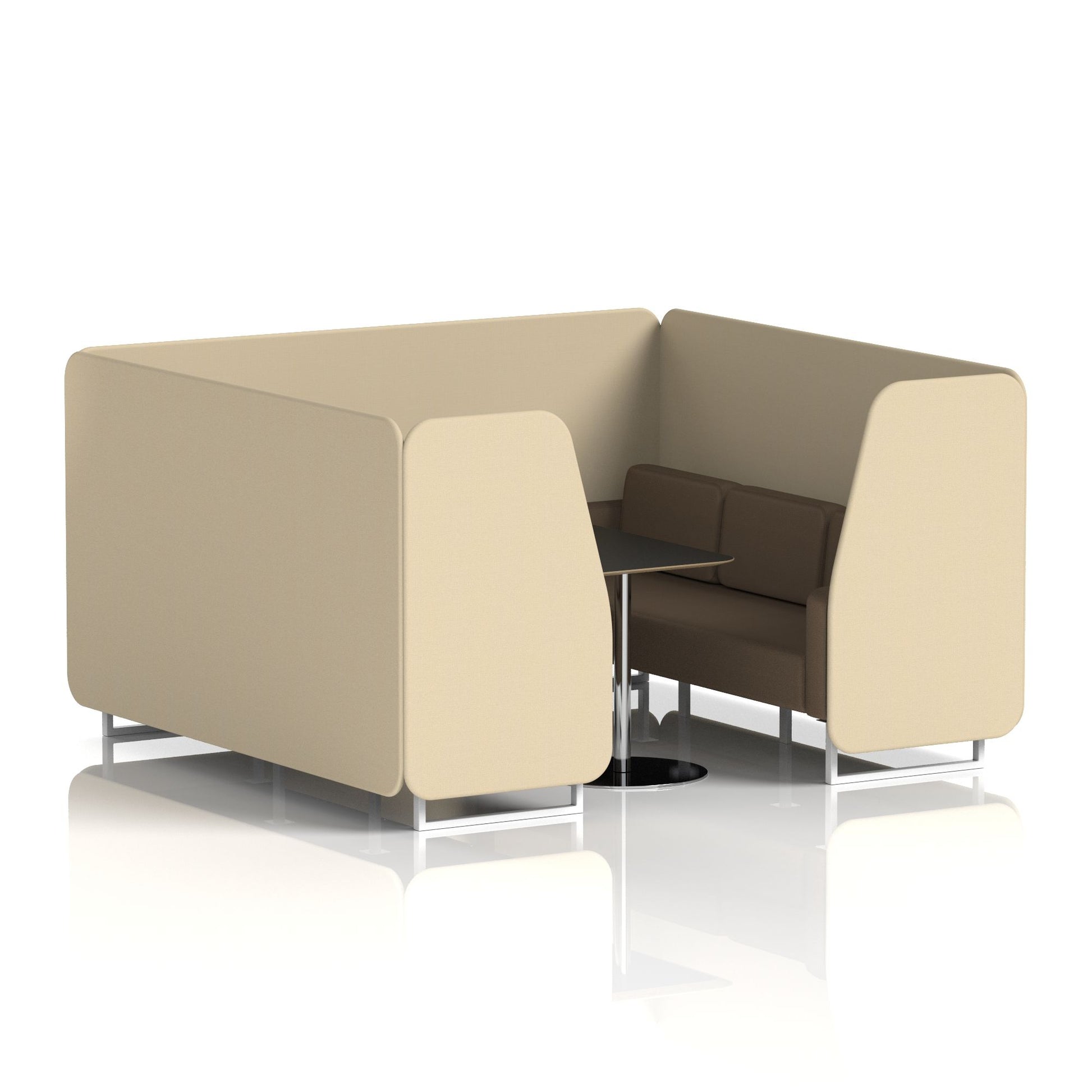 Brixworth Booth With White Legs And Black Table In Two Tone